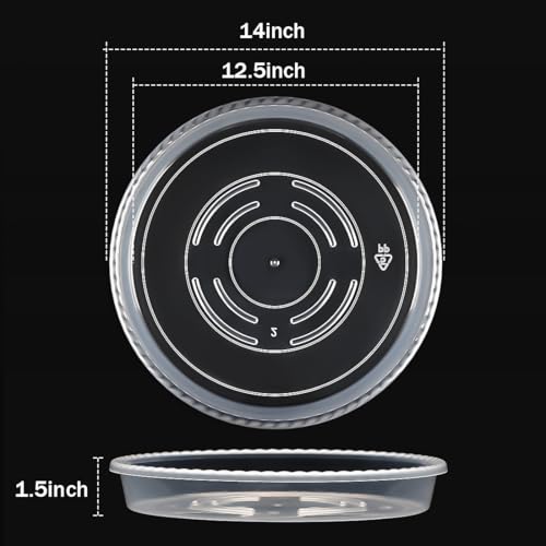 5 Pack 14 Inch Clear Plant Saucers for Pots,Heavy Duty Thick Plastic Plant Trays,Sturdy Water Catch Drip Trays for Indoor & Outdoor Plants - view 2