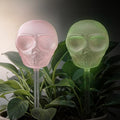10 oz Glow-in-The-Dark Smiling Cute Skull Glass Plant Watering Globes, Halloween Goth Water Bulbs, Gothic Plant Self Watering Devices, Self Watering Planter Insert Plant Waterer, 2 Pack