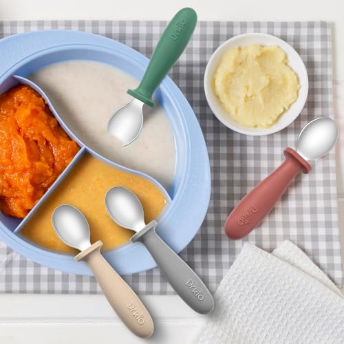 8 Pcs Toddler Spoons Set Baby Spoons with Silicone Handle - view 7