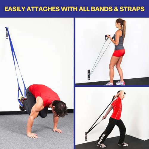 H2 Resistance Band Anchor - Single Unit with Two Hooks Exercise Band Wall Mount for Bodyweight Straps, Strength Training, Home Gym (Wood Screws Included) - view 4
