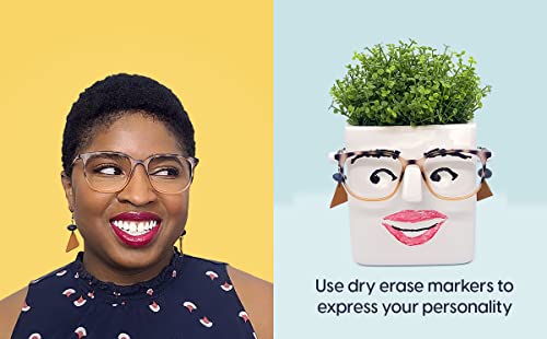 Face Plant, Novelty Planter Holds Small Plants, Glasses & You Can Draw on It. Elegant Ceramic Pot for Succulents, Cacti or Your Average Fern, Perfect Gifting - view 5