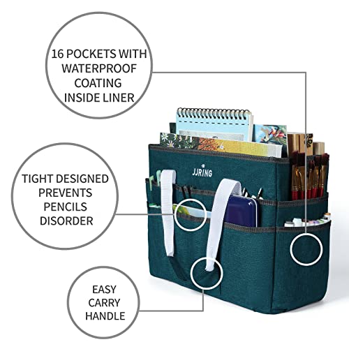 Craft Organizer Tote Bag Large Art Storage Caddy Bluish Green - view 5