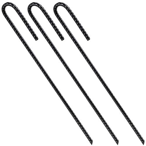 12-Inch Rebar J Hooks 10 Pack, 1/4-Inch Heavy Duty Ground Anchors