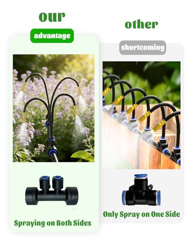 66FT Drip Irrigation System with 40 Nozzles, Automatic Drip Irrigation Kit, Garden Watering System with Dual-Head 360° Bendable Spray Nozzles for Lawn, Raised Bed (66FT, 40 Nozzles) - view 3