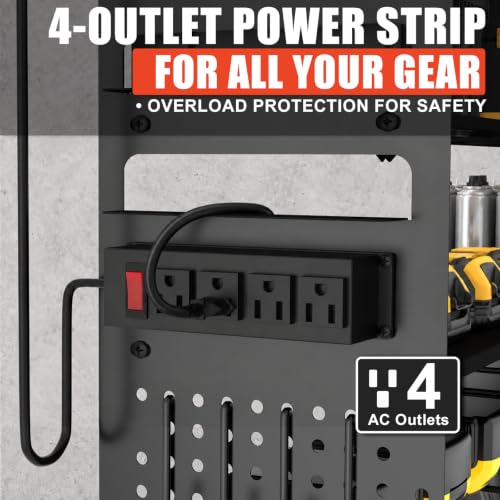 4 Layers Power Tool Organizer Wall Mount with Charging Station - view 3