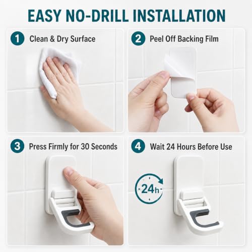 3 Pack Broom Hanger Wall Mount, No-Drill Mop Holder Cleaning Organizer - view 4