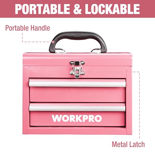 Portable Mini Metal Tool Box with 2 Drawers - view 3