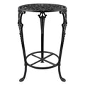 Vintage Cast Iron Plant Stand, 18.8" Tall Flower Pot Holder, 2 Tiered Potted Planter Rack for Living Room, Bedroom, Kitchen, Porch (Black)