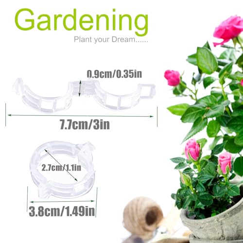 150pcs Plant Support Clips - Tomato Clips for String Trellis, Grape Vine Clips for Garden Netting Climbing Plants, Secured Plastic Plant Clip for Fixing Stem and Vine - view 4