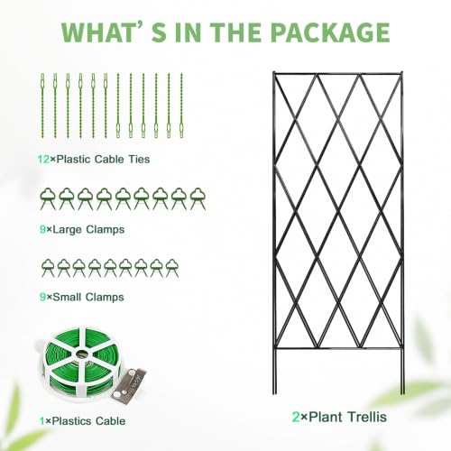 39.4" H Cucumber Trellis, 2 Pack Foldable A Frame Garden Trellis - view 6