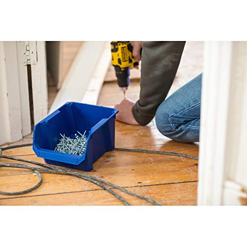 STST82740-1 Storage Boxes #3 (Blue, Impact-Resistant Polypropylene, Stackable, Wall Mountable, Ideal for Storing Small Parts, Tools, Accessories, Much More, 3 (24 x 18 x 13 cm) - view 2