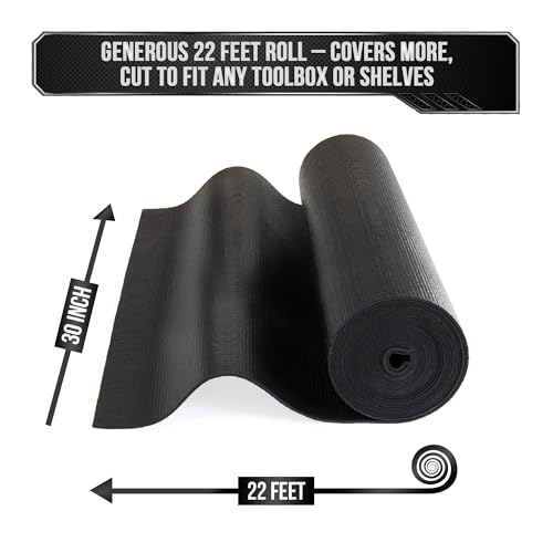 Tool Box Shelf Liner Non-Slip 22 Ft x 30 Inch Wide Black - view 3