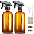 16oz Amber Glass Spray Bottles,2 Pack Glass Spray Bottles Refillable Empty Bottle with Adjustable Nozzle,Spray Bottle for Essential Oils,Cleaning,Pets,Hair Mister