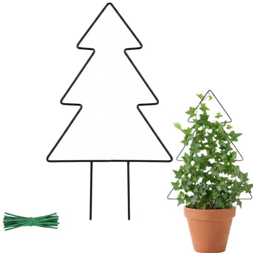 Christmas Tree Shape Plant Trellis for Climbing Plants, Metal Garden Support Frame for Indoor Potted Plants, Decorative Vine Stand for Holiday and Everyday Use