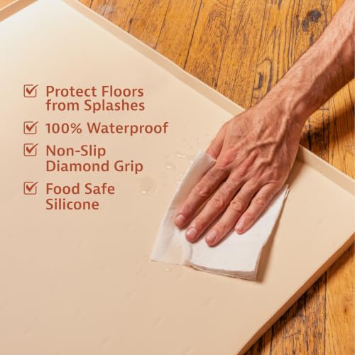 Dog Food Mat 2-Pack, Silicone Pet Feeding Mat, 18 x 11, Black - view 3