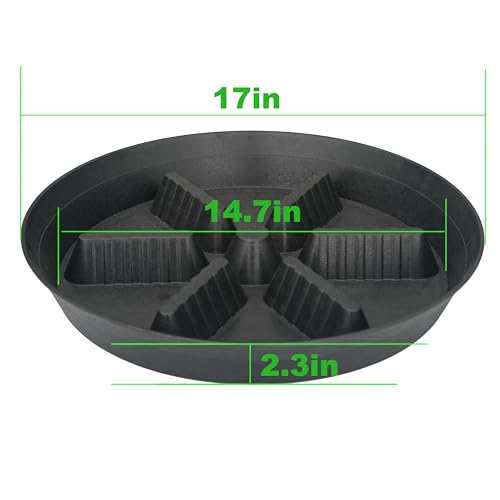2 Pack Plant Saucer 17 inch 2 Pack, Raised Middle Plant Trays for Pots, Large Plastic Plant Saucers for Indoors, Water Tray for Plants,Drip Trays Plant Stand Water Catcher Tray, Pot Saucers for Plants - view 2