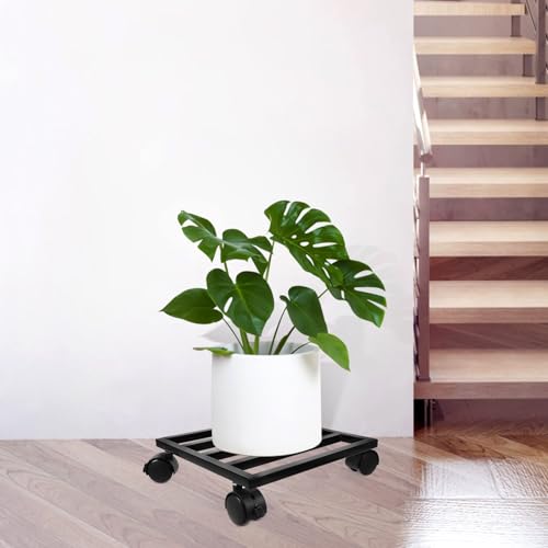 25cm Iron Plant Pot Stand with Wheels for Planter Moving - view 4