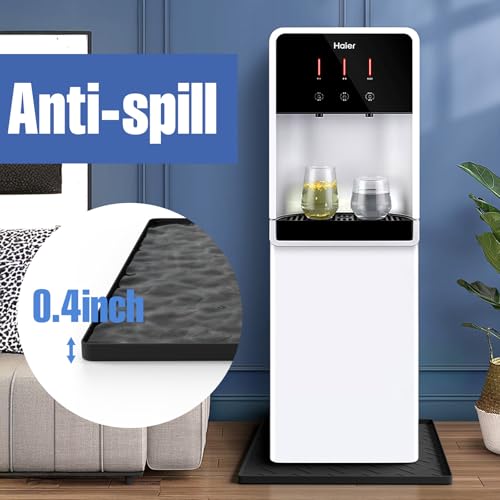 Water Cooler Mat – 19.7" x 19.7" Silicone Water Dispenser Mat for Floor & Countertop, Spill-Proof & Waterproof Tray for Coffee Maker, Kitchen, Pets, Office Use (Black, 19.7' * 19.7') - view 6