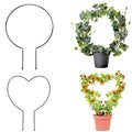 2 Pack Garden Trellis for Climbing Plants, 13 inches Rust-Proof Iron Metal Plant Support with Black Rust Proof Coating for Decorative Potted Climbing Vines and Flowers (Round & Heart) A1016