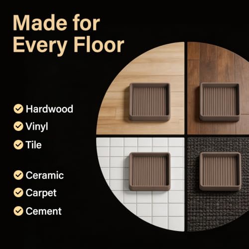 Non Slip Furniture Pads for Hardwood Floors - 8 Pcs 2” Coasters Cups - view 4