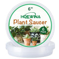 Plant Saucer Tray, 6 Pack 6 Inch Plastic Plant Saucers for Indoor Outdoor