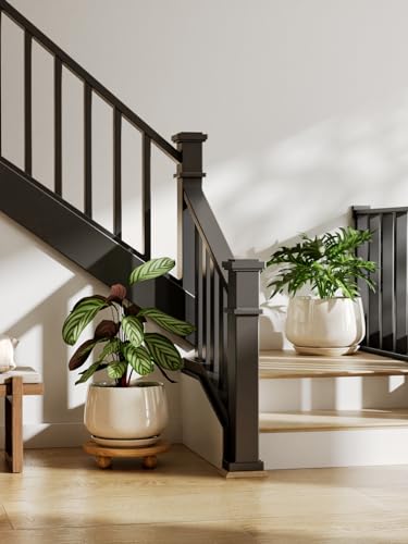 Ceramic Planter, 12 Inch, Large Plant Pot, Reactive Glaze Beige - view 3