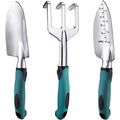 Garden Tools Set, 3 Piece Heavy Duty Gardening Tools Cast Aluminum with Soft Rubberized Non-Slip Handle, Durable Garden Hand Tools Garden Gifts for Men Women