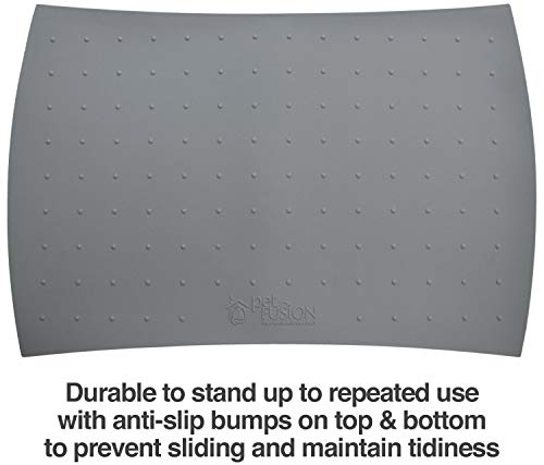 X-Large Waterproof Dog Food Mat (34x23). FDA Grade Silicone [Superior Hygiene, Non-Toxic, Multiple Sizes] Extra Large Dog Food mat for Floors,Grey - view 6