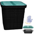 Large Drainage Catch Basin with Fiber Glass Grate and Debris Basket, French Drain Catch Basin with No Pre-Drilled Holes for Patios, Downspouts, Lawns, Municipal Plumbing (18x18x15 in)