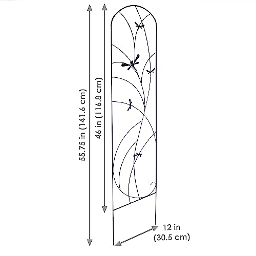 Sunnydaze 56" Black Metal Garden Trellis for Climbing Plants, 2-Pack - view 3