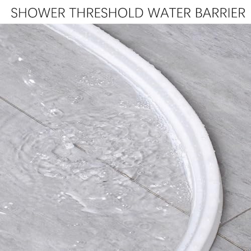 Collapsible Shower Threshold Water Dam Water Barrier for Shower and Retention System and Keeps Water Inside Threshold Dry and Wet Separation Suitable for Bathroom and Kitchen (39Inch, White) - view 5