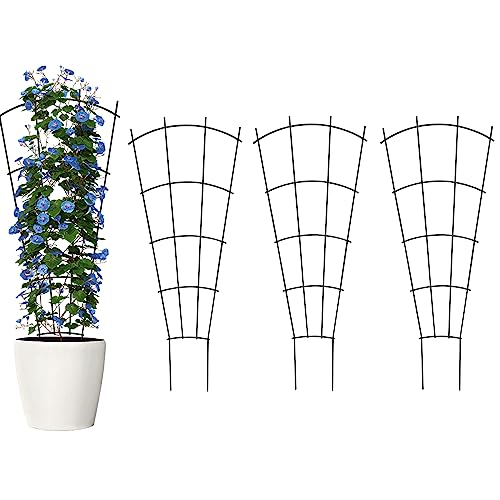 32" Metal Plant Trellis, Climbing Plant Support, 4 Pack Black