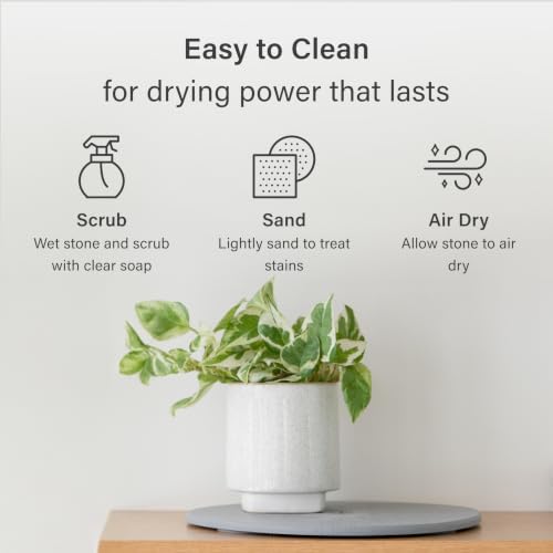 Home Stone Plant Pots Saucer Set 11.8" - Diatomite Water-Absorbing Trays for Indoor Plants, Ideal for Shelves & Floors | Pack of 2 Large - view 6