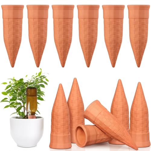 12 Pack Terracotta Watering Spikes, Plant Watering Devices