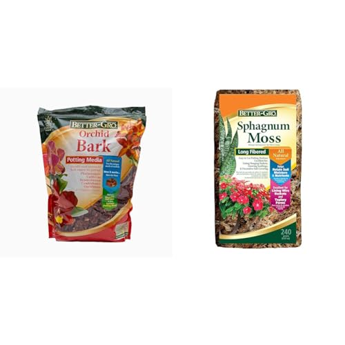Better-Gro Orchid Bark - Premium Grade Orchid Potting Medium for Potting & OSS - 100% Natural, Long-Fiber Moss for Orchids