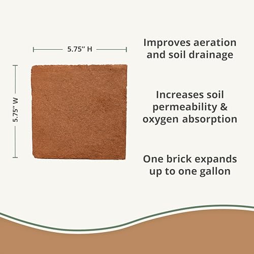 Coco Coir 250gm Bricks (10-Pack) - Organic Coco Coir for Plants & Gardening - OMRI-Listed Cocopeat for Garden Soil, Seed Starter Soil, & Mulch - Organic Coconut Bricks - Coconut Fiber Potting Mix - view 4