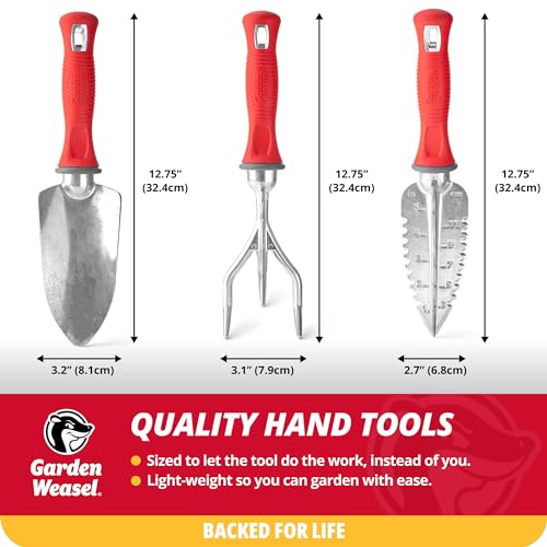 3Piece Hand Tool Set Trowel Transplanter Cultivator Gardening - view 5