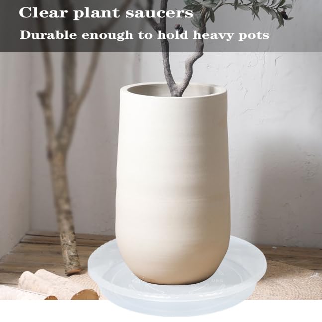 Plant Saucer 6 Pack of 10 inch, Clear Plastic Flower Plant Pot Saucer, Heavy Duty Plant Drip Trays Saucers for Indoor, Plant Water Tray for Planters - view 6