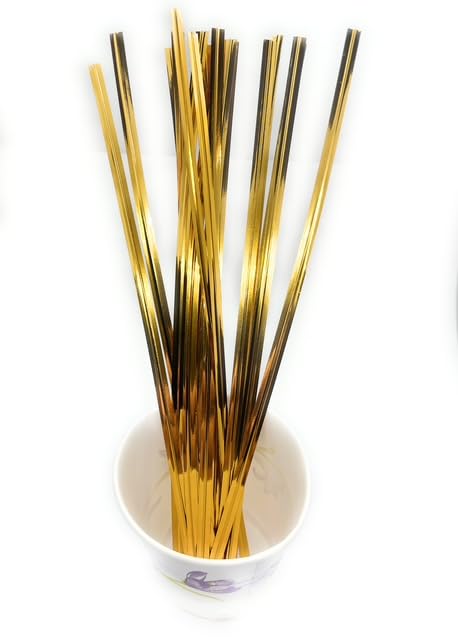 100pcs 7" Metallic Twist Ties (Gold)