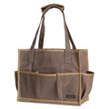 Heavy-Duty Waxed Canvas Tool Pouch - 14-Pocket Garden Tool Organizer with Removable Handle | Multi-Compartment Storage Bag for Tools (14.5" x 11" x 6.5", Grey)