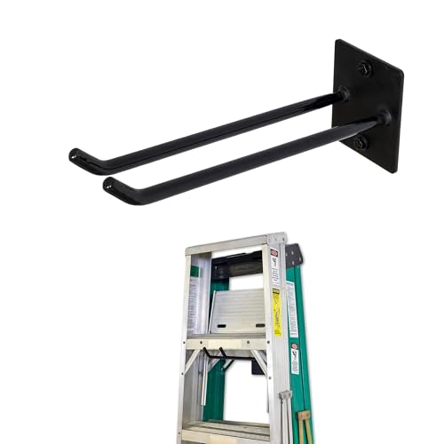 Heavy Duty Ladder Hooks for Garage Wall, Holds 2 Ladders