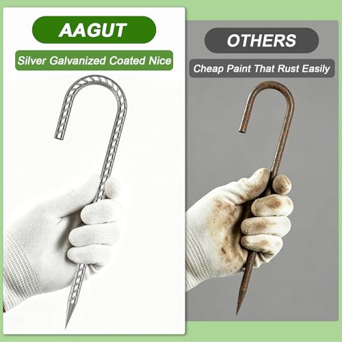 Rebar Stakes 12 Inch J Hook, Anti-Rust Tent Stakes Heavy Duty 6 Pack - view 4