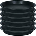 Plant Saucer Pot Tray 4 inch, 6 Packs Plastic Flower Planter Saucers and Drip Trays for Indoors Outdoors, Heavy Durable Plant Plate Water Catcher (Black)