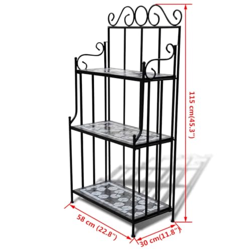 Mosaic Plant Stand, 3-Layer Metal Rack, Decorative Flower Holder - view 5