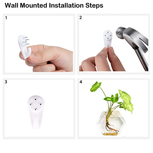 Hexagon Wall Planter Set - 3 Pack Glass Propagation Terrarium Vases with Hanging Mounts for Indoor Plants, Air Plants & Hydroponic Stations Home Office Decor, Plant Lover Gifts (Medium) - view 5