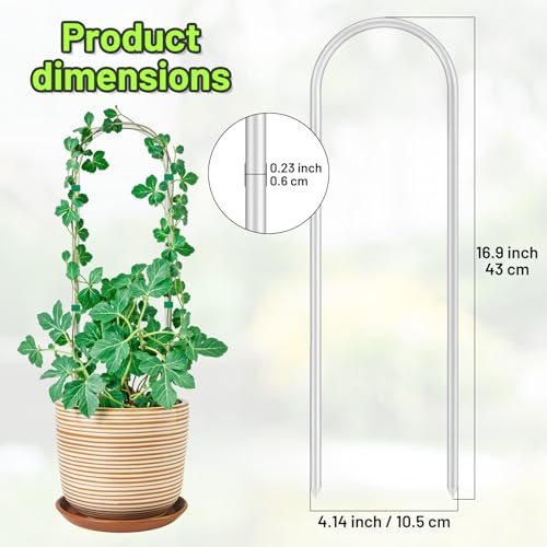 6 Pack U-Shape Acrylic Plant Trellis for Indoor Climbing Plants, 16 Inch Small Plant Trellis, Potted Plant Climber Support for Pothos, Vine Ivy, Houseplant - view 2
