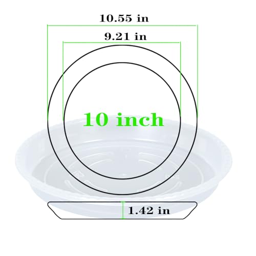 Plant Saucer 6 Pack of 10 inch, Clear Plastic Flower Plant Pot Saucer, Heavy Duty Plant Drip Trays Saucers for Indoor, Plant Water Tray for Planters - view 2