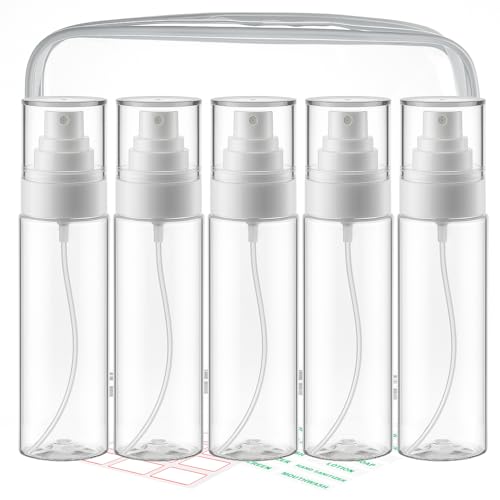 3.5oz/105ml 5 Pack Clear Fine Mist Spray Bottles