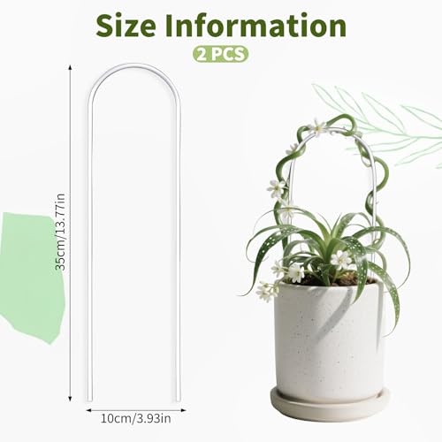 2 Pack Thickened U-Shaped Acrylic Trellis for Indoor Plants, Small Clear Plant Trellis for Potted Plants Climbing Plants Garden Accessory for Pothos Hoya Trellis Indoor Outdoor - view 2