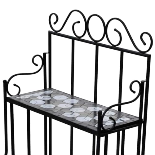 Mosaic Plant Stand, 3-Layer Metal Rack, Decorative Flower Holder - view 4